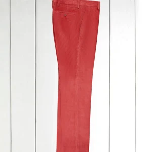 pantalon italien siza coupe ajustée en velours de laine vieux rose