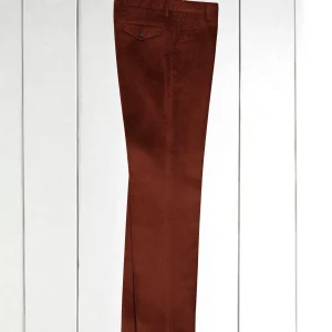 pantalon jules coupe ample en velours de laine châtaigne