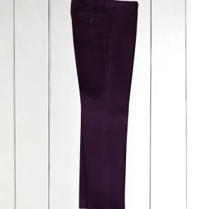 pantalon jules coupe ample en velours de laine magenta