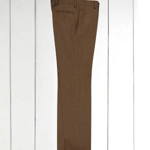 pantalon siza coupe ajustée en serge de laine cachou