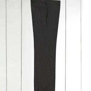pantalon siza coupe ajustée en toile de laine et coton charcoal