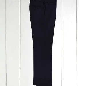 pantalon siza coupe ajustée en crêpe de laine lourd bleu marine