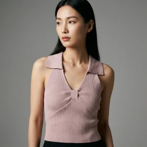 Gilet Court Tricoté Femme Coréenne