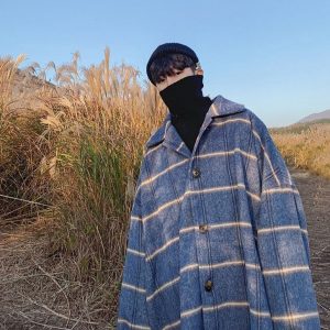 Veste plaid coréenne à carreaux