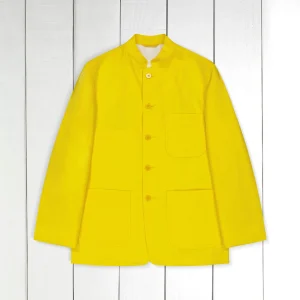 veste tyrol ajustée en toile pur lin jaune très légère