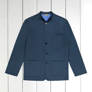 veste tyrol ajustée en serge de coton extensible dark navy