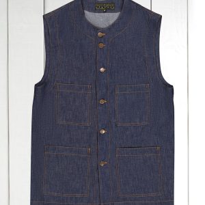 veste sans manches en denim indigo