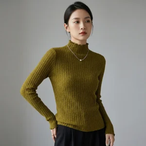 Pull Coréen Femme Col Montant